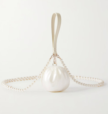 NEW! SIMONE ROCHA Egg Dumpling acrylic clutch faux pearl-embellished