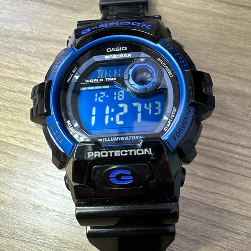 Used Casio G-Shock G-8900A Digital Quartz Black Blue Watch - Picture 2 of 8