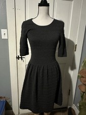 Vince Camuto Women's Sweater Dress Grey 1/2 Sleeve Preppy Academia Size Small