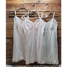 Vintage 1950s 1960s Vassarette Lace Lingerie Dress Slip Lot of 3 Size Small