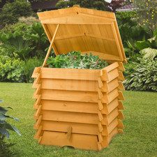 KCT WOODEN BEEHIVE COMPOST BIN 300L COMPOSTING WASTE CONVERTER RECYLING GARDEN