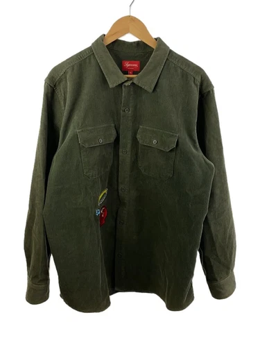 Supreme 21AW Gonz Corduroy Work Shirt/Long Sleeve shirt/XL/Cotton/KHK/Used