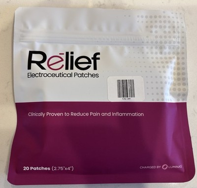Luminas Relief Electroceutical Patches Reduce Pain 20 Patches (2.75'' X 4'') Each