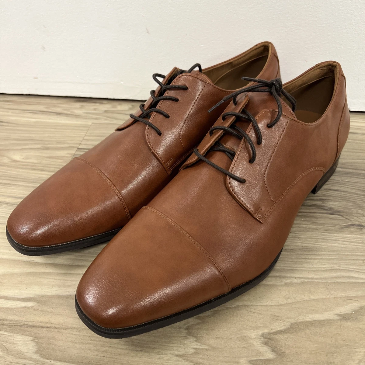 Aldo Belair Men’s Vegan Leather Cognac Brown Oxford Loafers Size 13 NWT Aldo Leather Upper Brown Dress Shoes for Men for sale | eBay main image 4