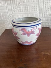 Sch&ouml;ner Vintage chinesischer Blumen Keramik &Uuml;bertopf