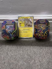 Pokemon Mega Charizard Ex Tins + Pikachu at the museum jumbo promo.