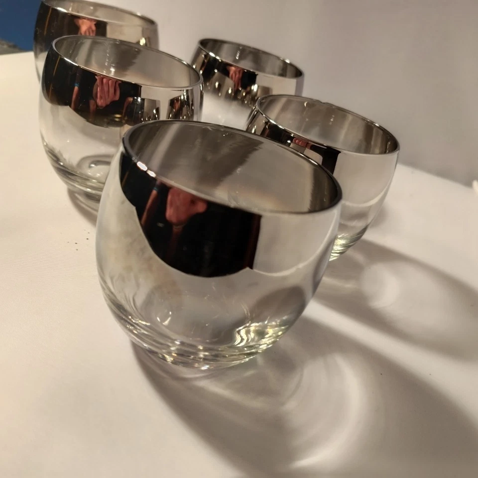 Conjunto de 5 óculos vintage prata desbotada Roly Poly Dorothy Thorpe estilo antiquado - Imagem 4 de 4