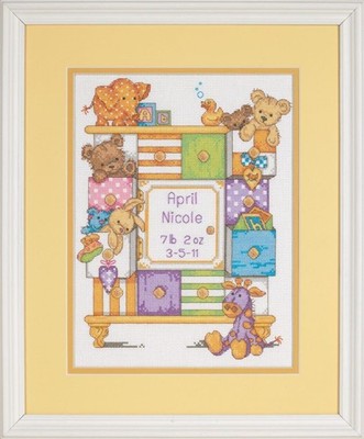 Dimensions Counted Cross Stitch Kit Birth Record Baby Schubladen