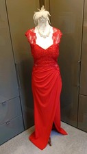 Lipsy Michelle Keegan Red Sequin Lace Long Evening Dress 14 Embroidery Cruise 