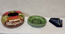 LOT CENDRIER PUBLICITAIRE  Cognac BISQUIT / CUSENIER/ FRENCH  Ceramic ASHTRAY