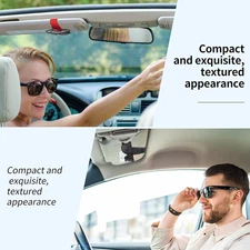 Sunglass Holder for Car Sun Visor,Magnetic Leather Sunglasses Hanger,Glass Fi...