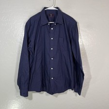 UNTUCKit Salamino WF Shirt Mens XL Blue Check Long Sleeve Button Up Wrinkle Free
