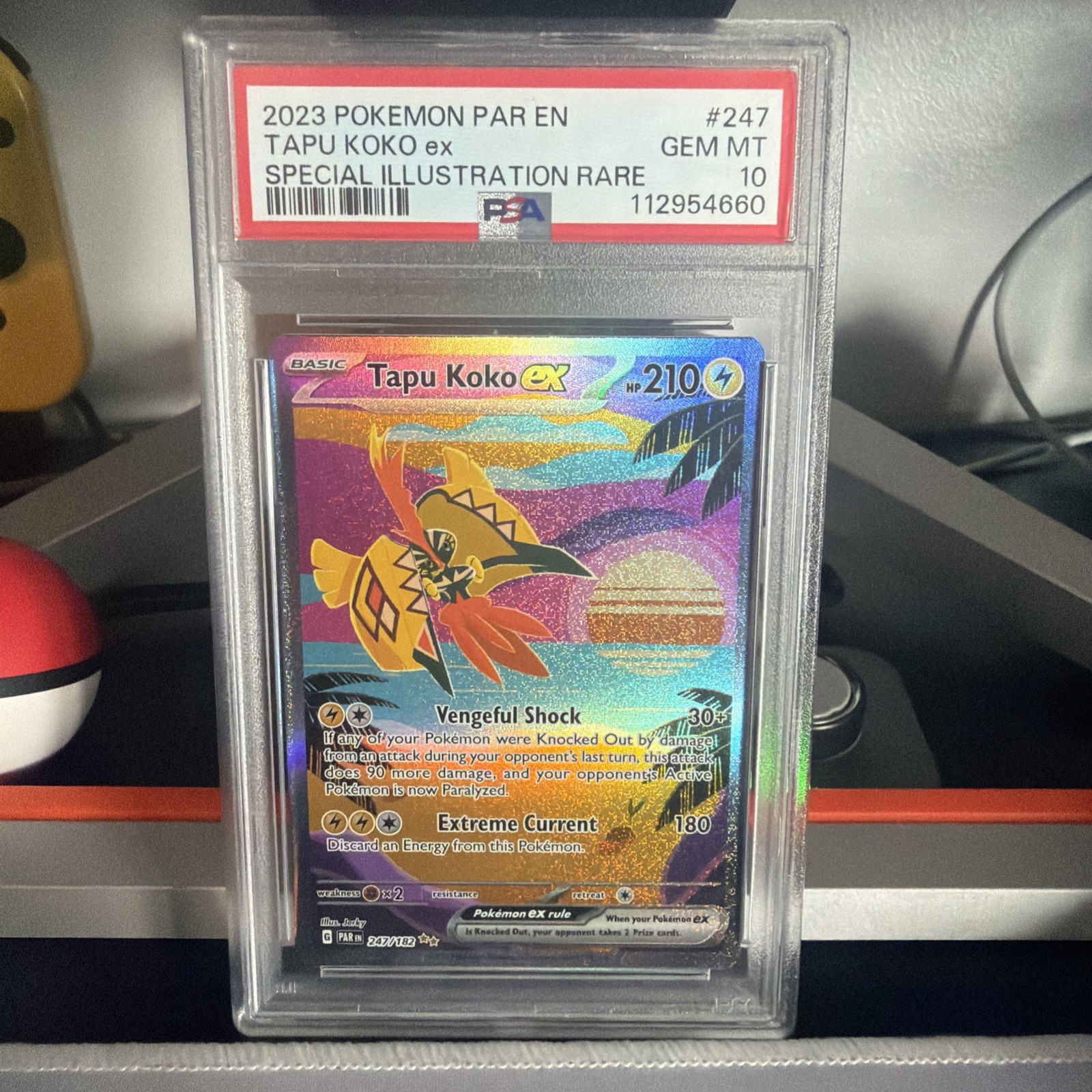 Pokémon Tapu Koko EX 247/182 Paradox Rift Special Illustration Rare PSA 10