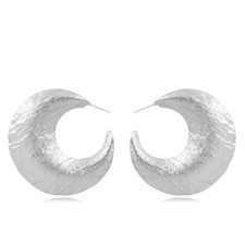 Silver Hoop Earrings Large Chunky Hoops Earrings Lightweight Sterling Silver Hoo