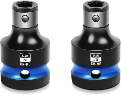 2PCS Impact Bit Holders 1/2 Inch Square Drive to 1/4 Inch Hex Socket Adapter for