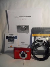 VIVITAR ViviCam T125 RED CAMERA SD Card USB Cables User Manual Batteries WORKING