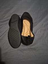 Ecetana Womens Black Suede Bow Ballet Flats R...
