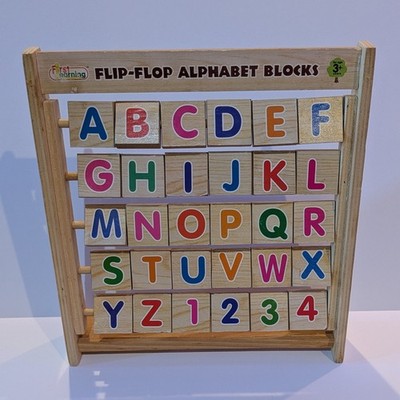 Flip Flop Wooden Alphabet/Counting Learning Toy For Toddlers Kids