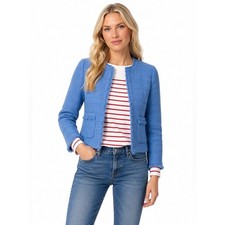Hobbs London Kathleen Boucle Tweed Jacket in Pale Blue in Size 6