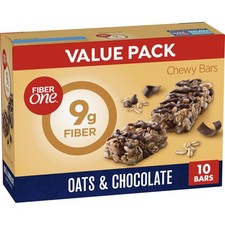 Fiber One Chewy Bars, Oats  Chocolate, 10 Ct, 14.1 oz
