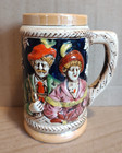 Vintage Lego Fine Quality Japan Pottery Beer Stein Mug w/ Couple and Castle — photo 1