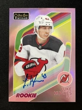 23-24 UD O-Pee-Chee Platinum RC Retro Red Rainbow Auto R-66 Luke Hughes