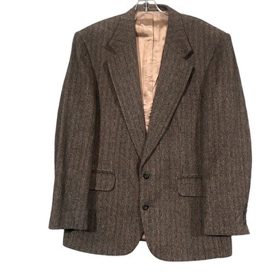 Andhurst Vintage Mens 42R Brown Micro Stripe Two Button Blazer Sport Coat USA