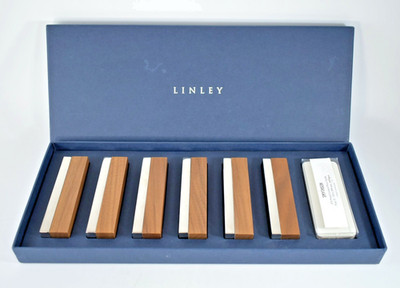 VINTAGE LUXUS LINLEY ORTSNAMENHALTER inkl. SMYTHSON VERGOLDETE TISCHKARTEN