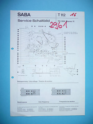 Service-Manual für Saba TG 664  , ORIGINAL!