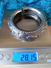 VINTAGE INDIAN SILVER BANGLE BRACELET TRADITIONAL EASTERN HANDMADE SMALL WRIST