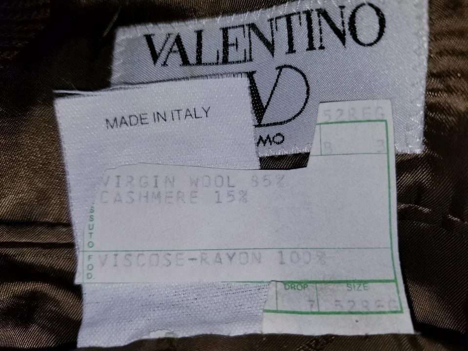 Vtg Valentino Wool Cashmere Gold Black Glen Plaid Tweed Jacket Sport Coat 42R 52 - Image 4 of 4