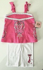 Juicy Couture Top Legging Set Sz 3-6 Months Baby Girl Heart Pink White NWT