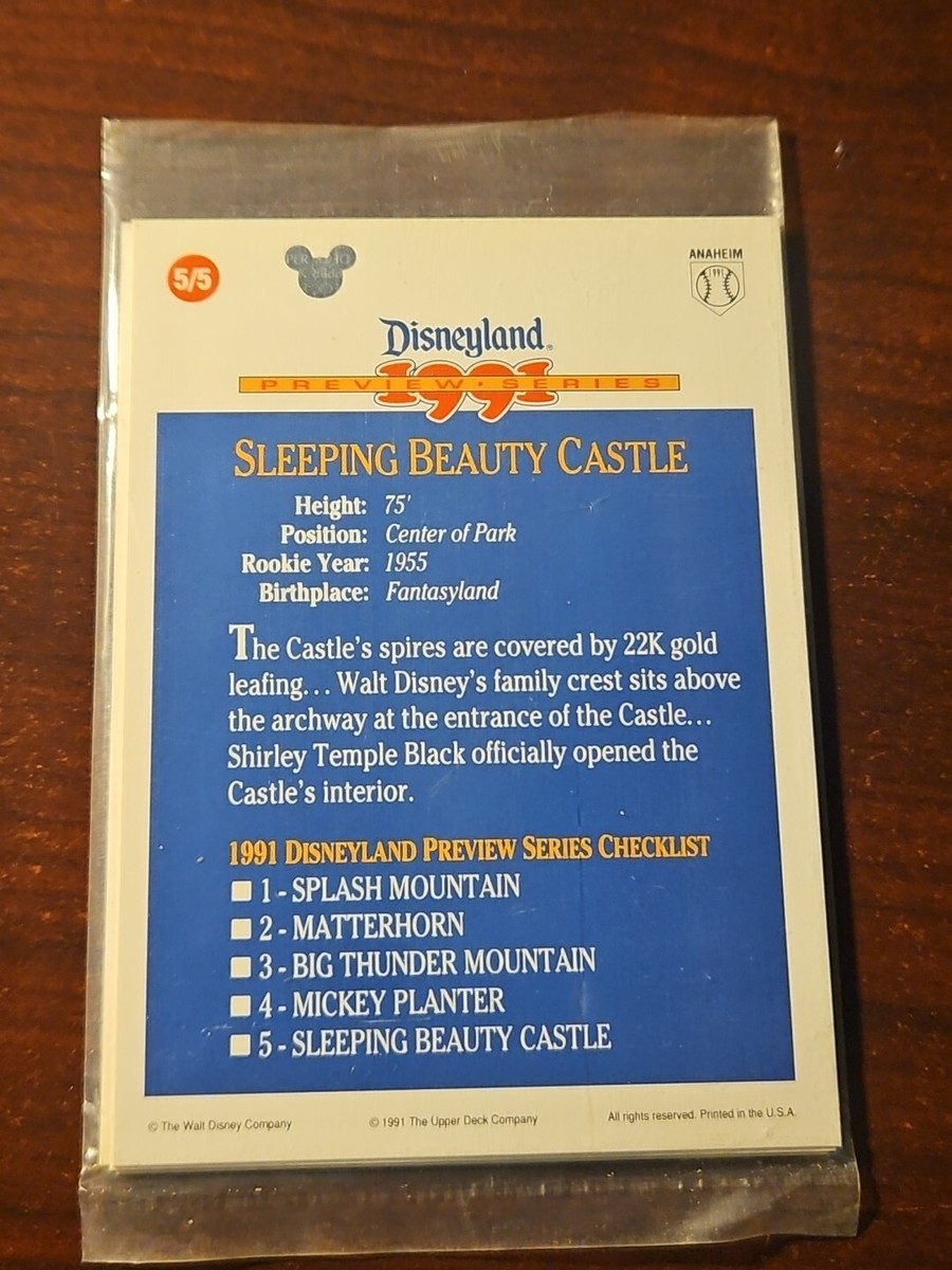 Disneyland 1991 Preview Series 5 Card Set All Mint | eBay