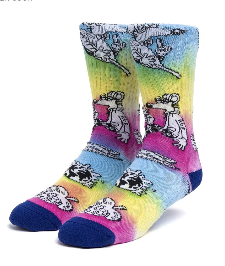 Steve Harrington X HUF Worldwide Tie Dye Crew Socks Sold Out O/S Limited