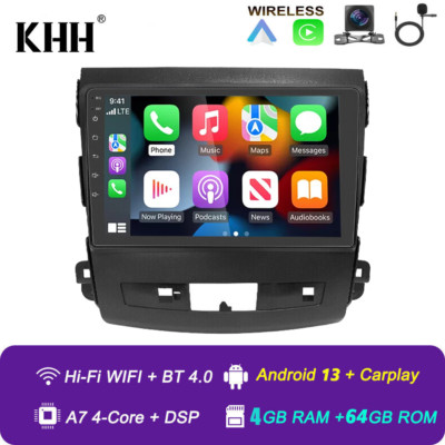 Für Mitsubishi Outlander Citroen Peugeot 4007 Carplay Autoradio BT GPS 4+64GB