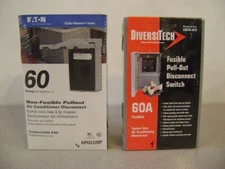 Eaton 60Amp Ac Non-fuseable  Disconnect DPU222RP  &  DiversiTech Fusible  DDS-60