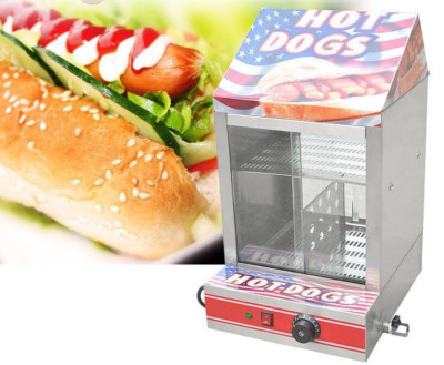 Kommerzielle elektrische Hot Dog Dampfgarer Maschine & Brötchenwärmer Vitrine