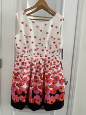 NWT Tahari Dress Sleeveless Floral Poppies Women’s Size 14P Petite Arthur Levine