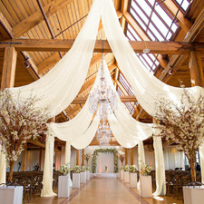 6 Panels Ivory Ceiling Drapes for Wedding, 5Ftx20Ft Ceiling Drapes Cheesecloth S