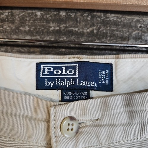 Vintage POLO Ralph Lauren Men’s Clothes SZ 36X34 Hammond Khaki Chino Pants - Picture 2 of 17