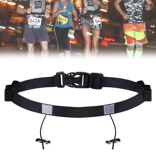 Race Number Belt Resilient Reflective Triathlon Race Belts for Running Lot  J7N8 - Picture 3 of 12