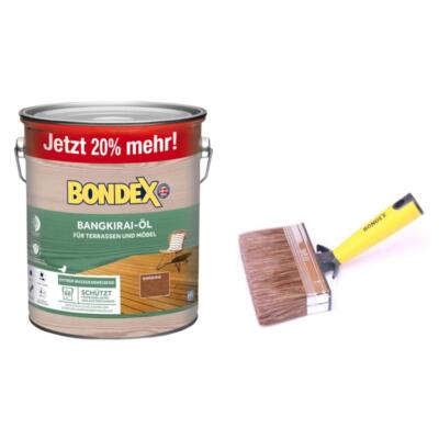 BONDEX Bangkirai-Öl 1 x 3L 20% mehr + Versiegelungsbürste - Holzschutz