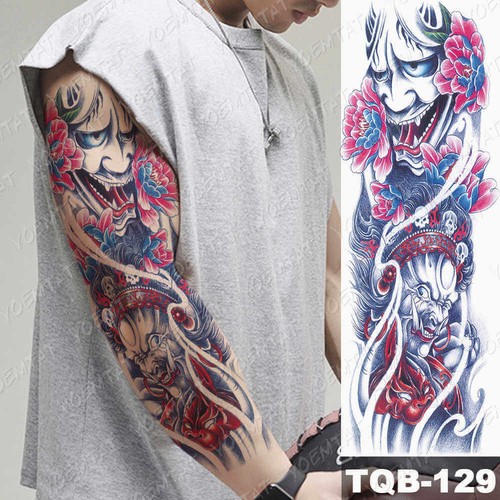 Large Arm Sleeve Tattoo Japanese Prajna Carp Dragon Waterproof Temporary Sticker - Picture 13 of 37