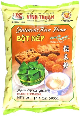 2 PACKS Vinh Thuan Glutinous Rice Flour- Bot Nep, 14.1 Ounce
