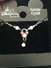 Disney Pink Austrian Crystal Mickey Mouse Head Icon Pendant Necklace