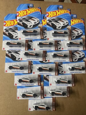 Hot Wheels 2025 HW Safari Mode 1/5 White Lamborghini Huracan Sterrato Lot Of 15