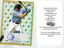 2022 Leaf Perfect Game Pre-Prod Gold Rainbow Autograph  MA-NS1 Nolan Stevens 1/1