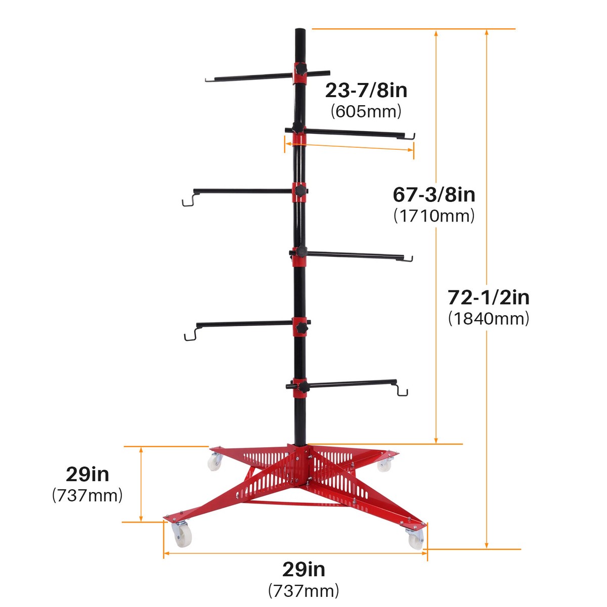 72'' Auto Body Door Bumper Fender Panel Tree Paint Stand Holder
