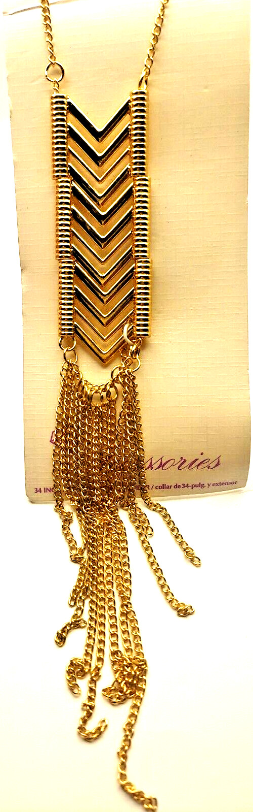 Diamond Accessories Jewelry Necklace Golden Fringe NIP 34 in.