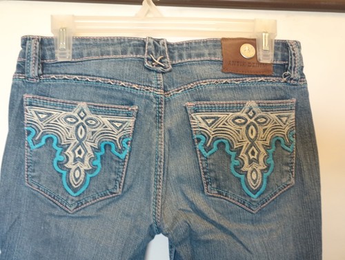 Damenjeans Medium Wash Boot Cut blau Größe 27 Schrittlänge 30 bestickte Taschen - Bild 11 von 20